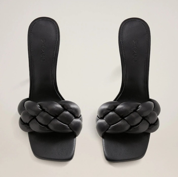MANGO Leather Braided mules - Picture 6 of 7